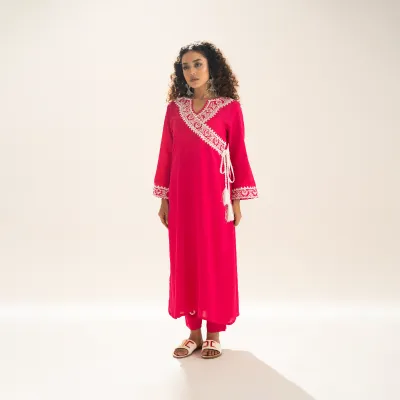 SA-RANG | Stitched 1 Pc Kurta | Magenta